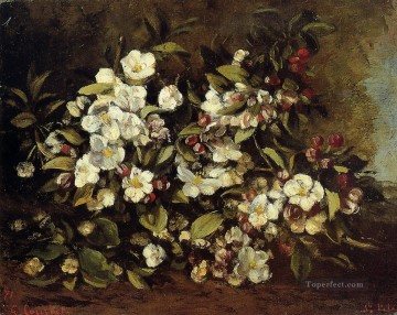  rama Obras - Floración Manzano Rama Realista Realista pintor Gustave Courbet